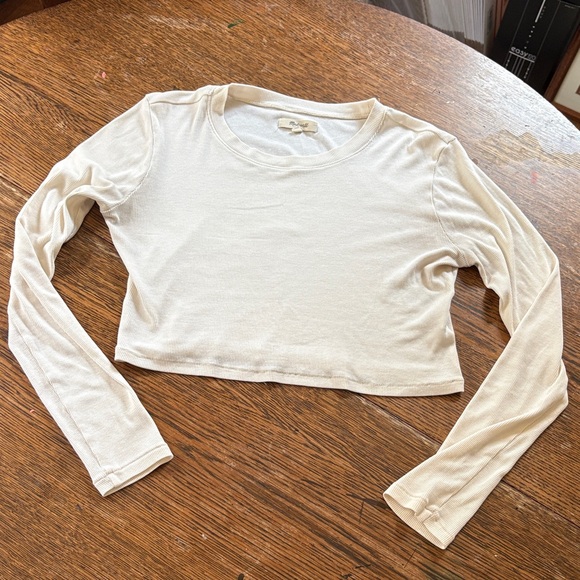 Madewell Tops - Madewell Cropped Long Sleeve Ribbed Shirt Size M